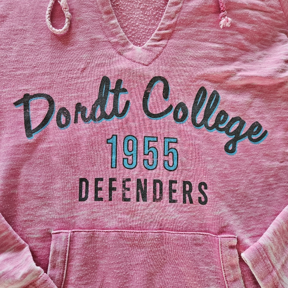 ❌️❌️SOLD❌️❌️Dordt College University Womens Medium Pink Pullover Hoodie - Picture 3 of 12